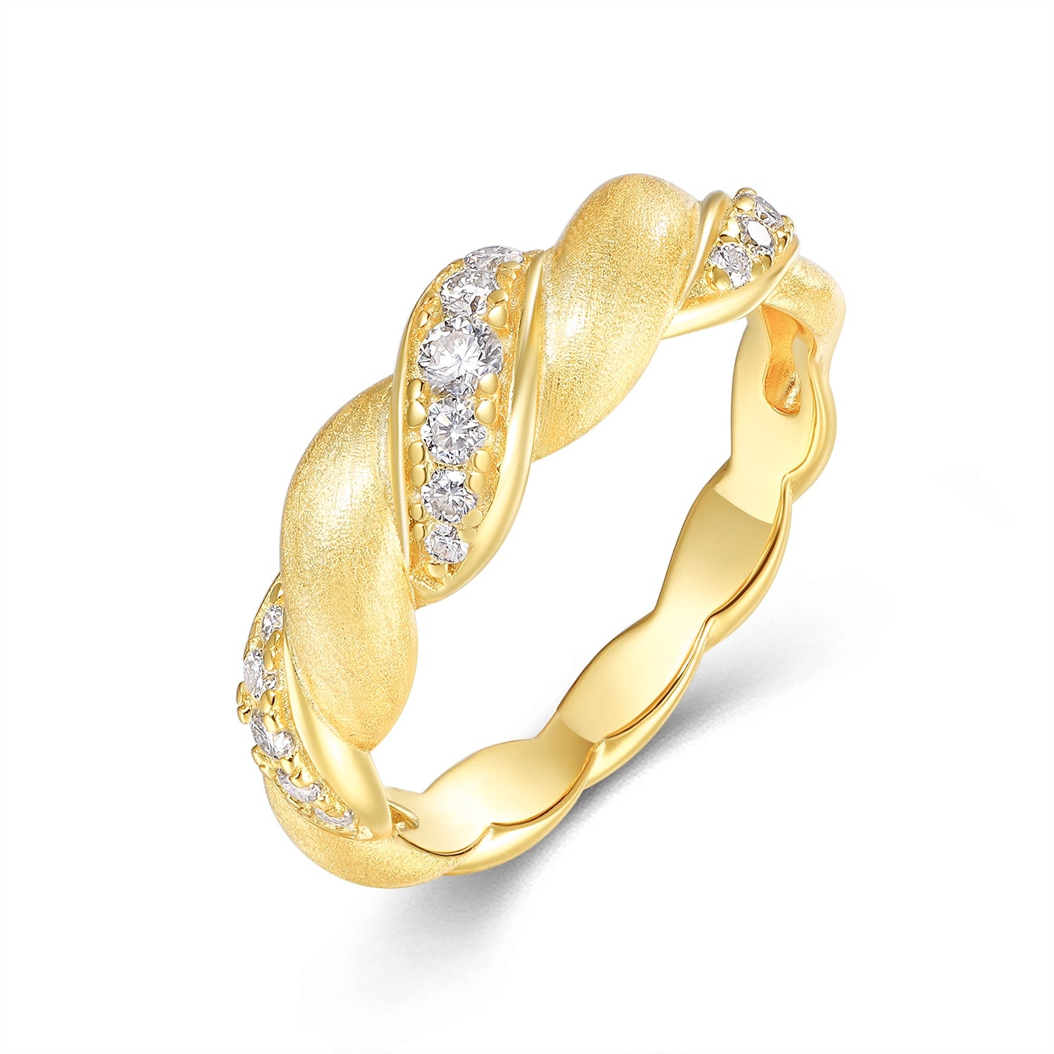 Minimalist Moissanite Ring – Gold Plated 925 Sterling Silver Luxury Engagement Ring with GRA Certificate