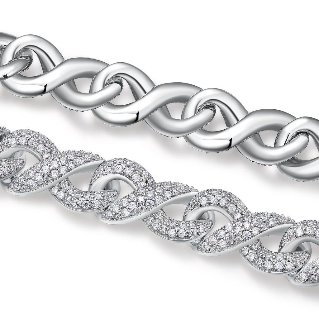 Platinum Plated 925 Sterling Silver Moissanite Bracelet GRA certificate