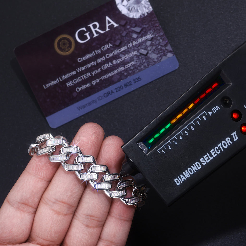 Minimalist Moissanite Bracelet 925 Sterling Silver Platinum Plated Luxury Elegant Bracelet with GRA Certificate