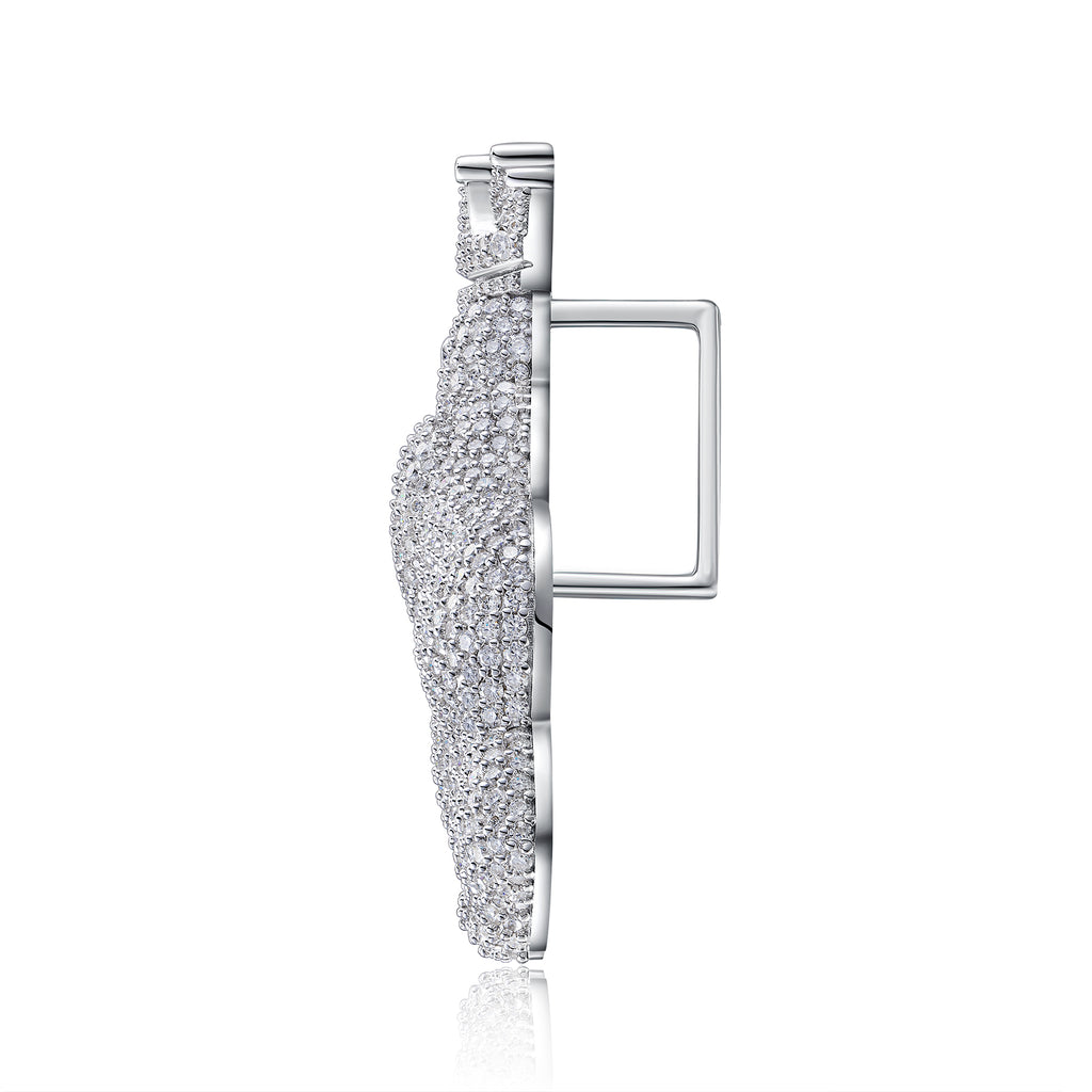 Set With Top-quality Moissanite, This Luxurious And Fashionable Light Luxury Trend Jewelry Necklace Pendant Is Made Of S925 Silver Electroplated With Platinum
